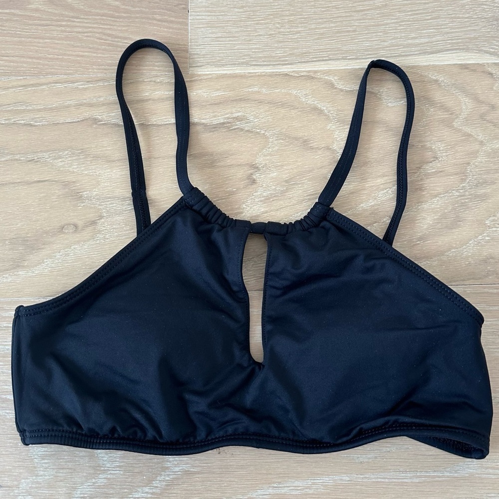 La Blanca Black Island Goddess Keyhole Swim Swimsuit Bikini Top Halter Small 4 - Picture 2 of 8
